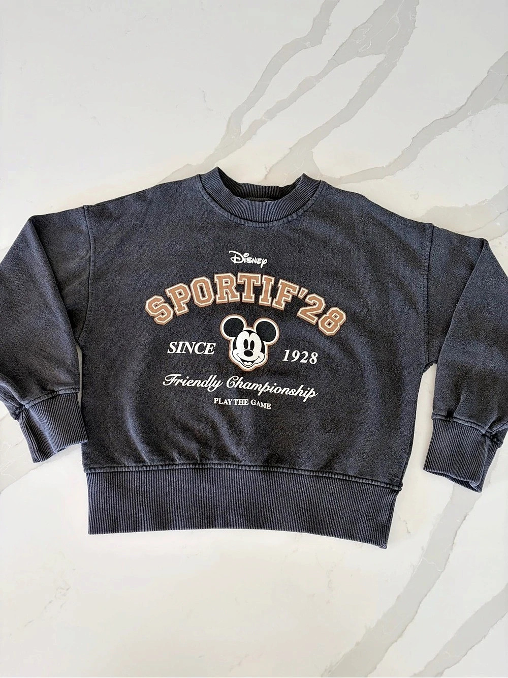 ZARA NWOT Disney Mickey Mouse Graphic Print Crewneck Pullover Sweatshirt Sz 6-7